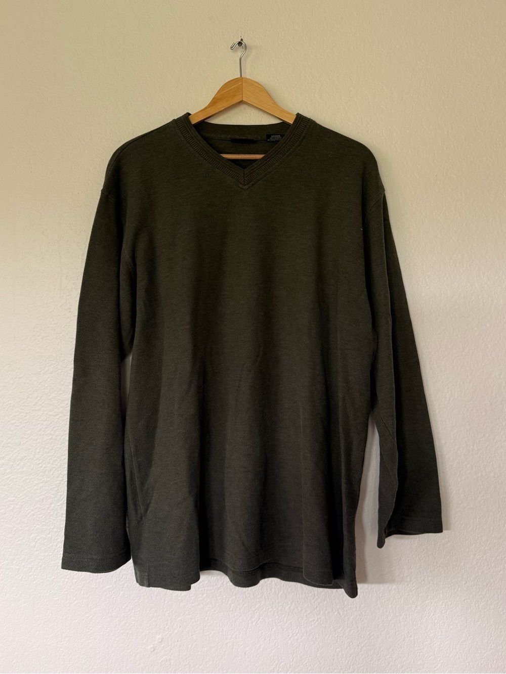Men's V-Neck Olive Green Sweater